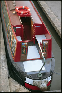 Semi Traditional stern of a narrowboat